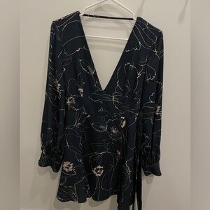 Dark Green V-Neck Formal Mini Dress